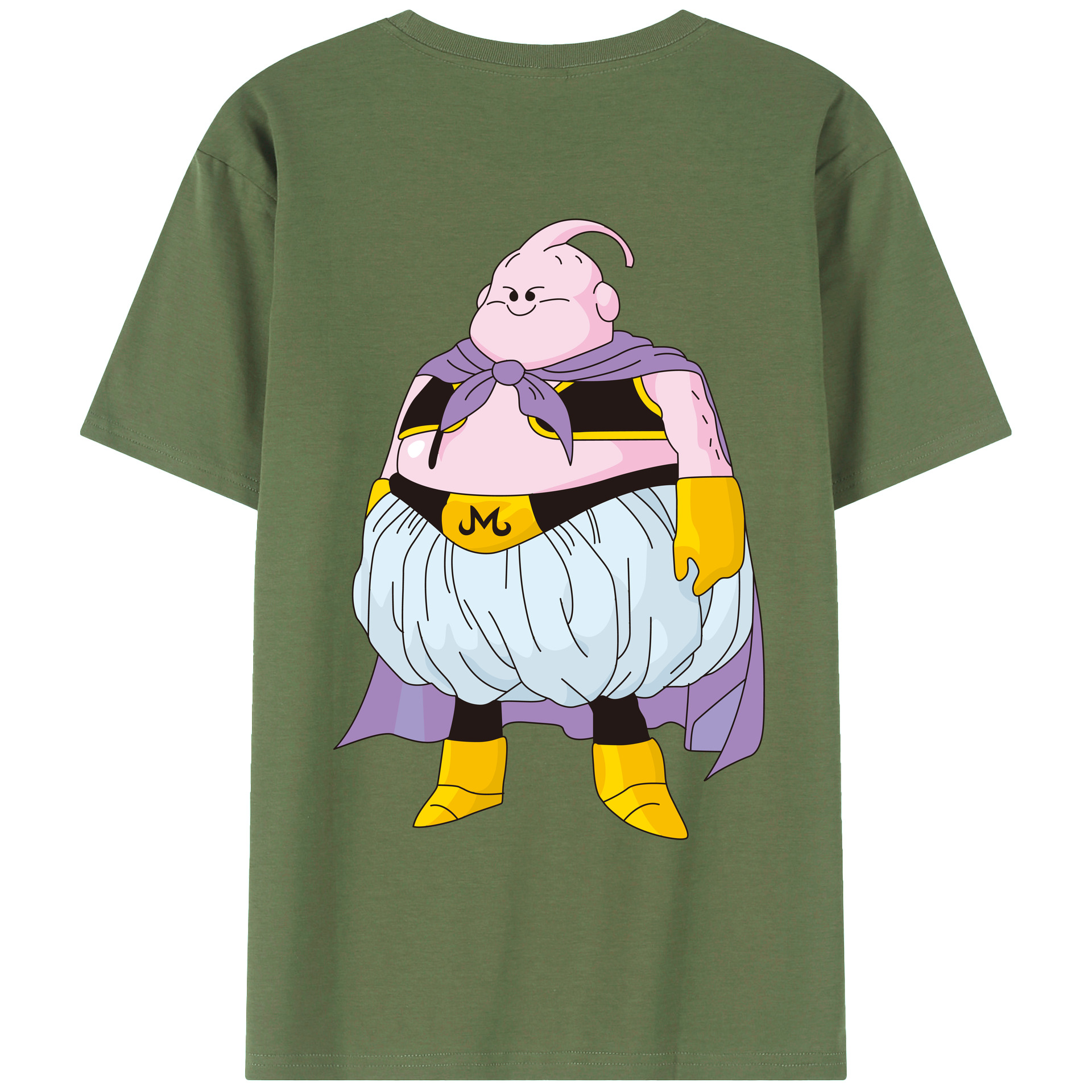 （画像用） ドラゴンボール 魔人ブウ DRAGON BALL Majin Buu 綿100％ メンズ半袖Tシャツ（バックプリント） 通気性